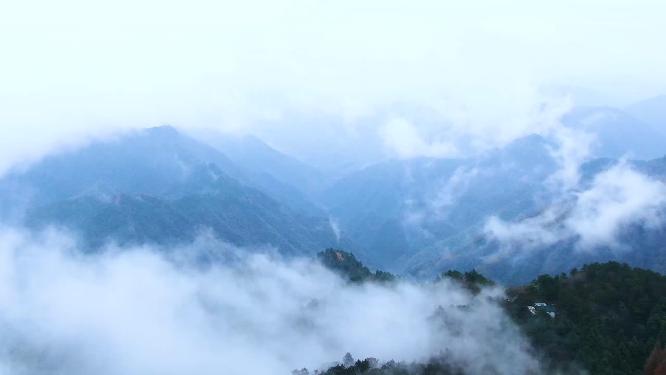 浙江天台山华顶山云海4K航拍视频素材