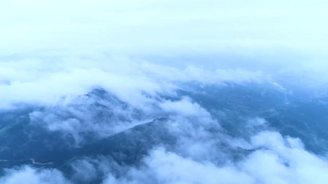 浙江天台山华顶山云海4K航拍视频素材
