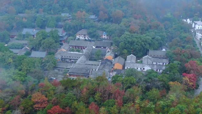 浙江天台山国清寺4K航拍视频素材