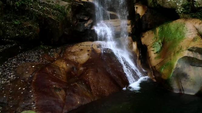 浙江天台山石梁飞瀑4K航拍视频素材