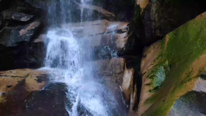 浙江天台山石梁飞瀑4K航拍视频素材