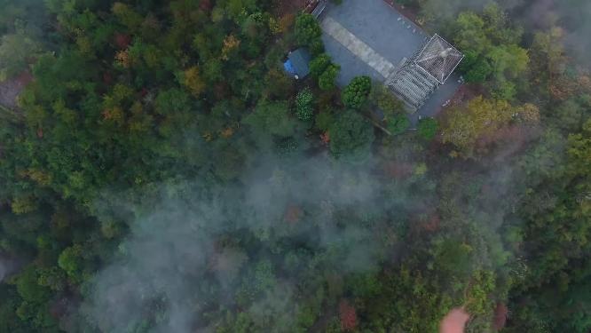 浙江天台山赤城山4K航拍视频素材