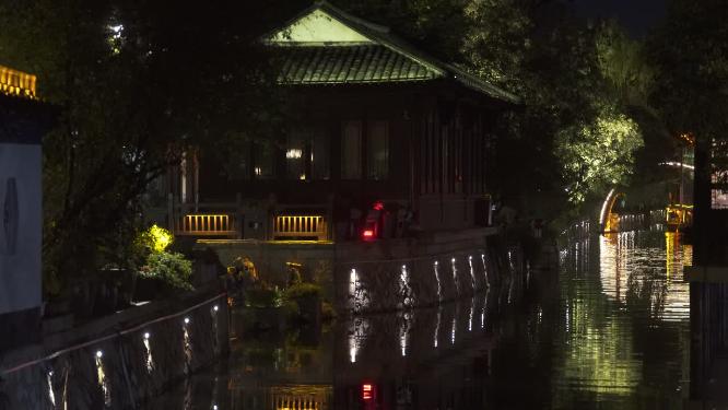 浙江湖州南浔古镇古建筑夜景4K实拍视频