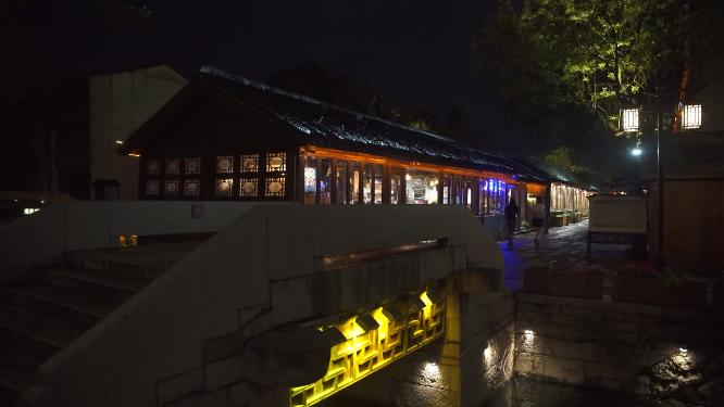 浙江湖州南浔古镇夜景4K实拍视频