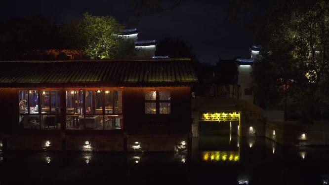 浙江湖州南浔古镇夜景4K实拍视频