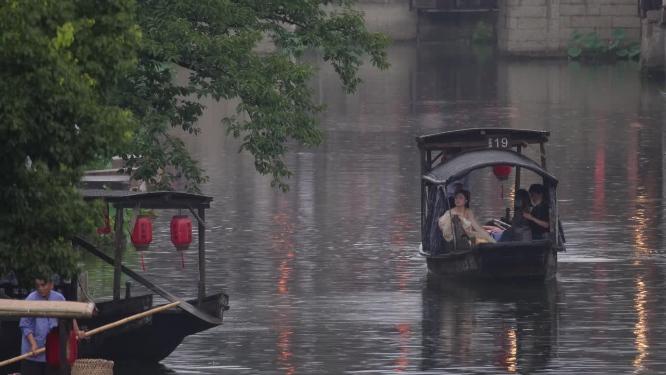 浙江嘉兴西塘古镇江南水乡风景