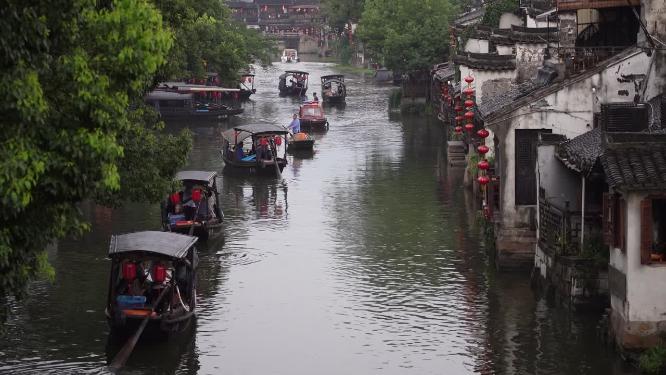 浙江嘉兴西塘古镇江南水乡风景