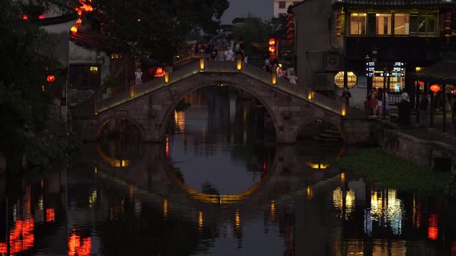 浙江嘉兴西塘古镇江南水乡风景