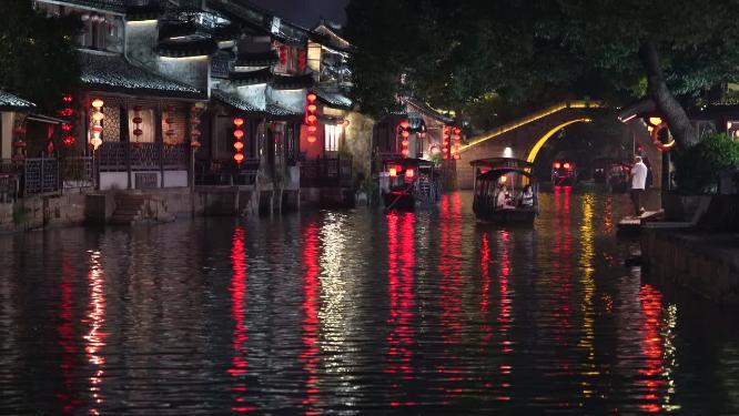 浙江嘉兴西塘古镇江南水乡风景