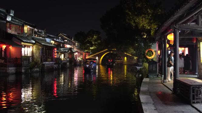 浙江嘉兴西塘古镇江南水乡风景