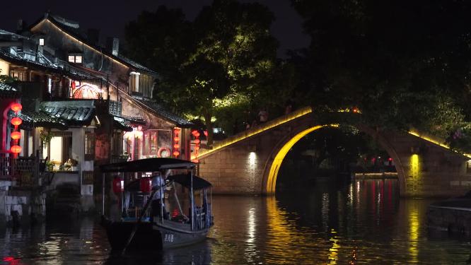 浙江嘉兴西塘古镇江南水乡风景