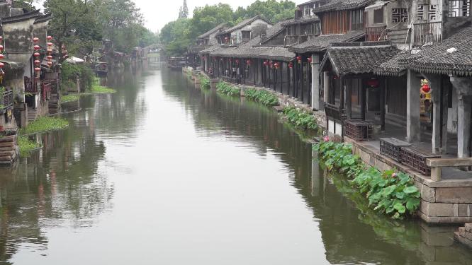 浙江嘉兴西塘古镇江南水乡风景
