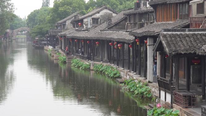 浙江嘉兴西塘古镇江南水乡风景