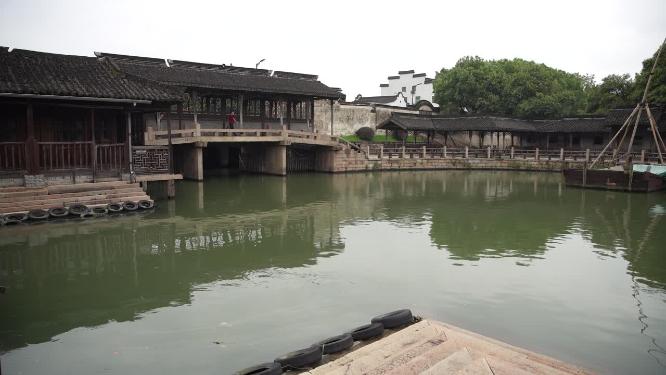 浙江嘉兴乌镇东栅财神湾4K视频素材