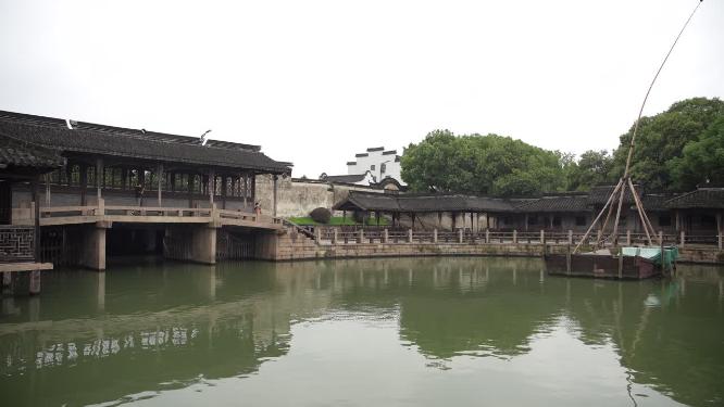 浙江嘉兴乌镇东栅财神湾4K视频素材