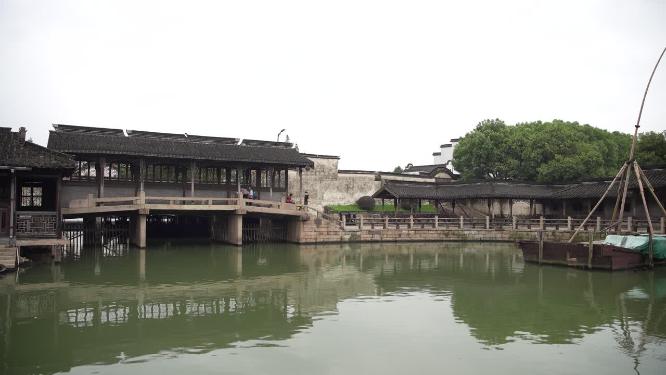 浙江嘉兴乌镇东栅财神湾4K视频素材