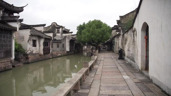 浙江嘉兴乌镇东栅水乡风景街景