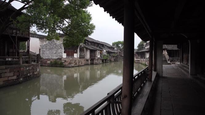 浙江嘉兴乌镇东栅水乡风景视频素材