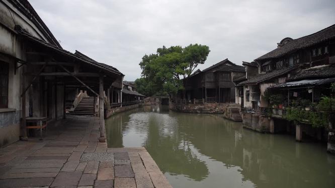 浙江嘉兴乌镇东栅水乡风景视频素材