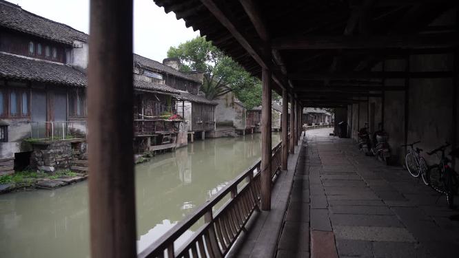 浙江嘉兴乌镇东栅水乡风景视频素材