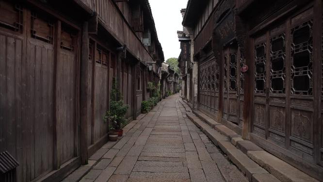 浙江嘉兴乌镇西栅酒吧一条街风景视频