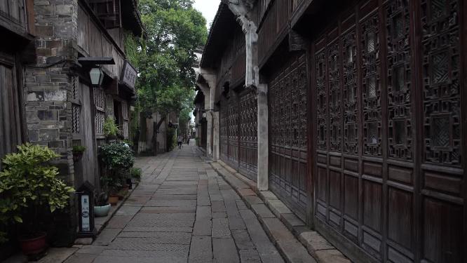 浙江嘉兴乌镇西栅酒吧一条街风景视频