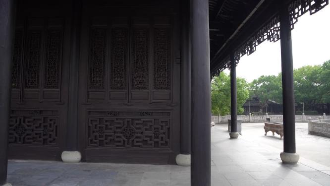 浙江嘉兴乌镇西栅白莲寺白莲塔风景视频