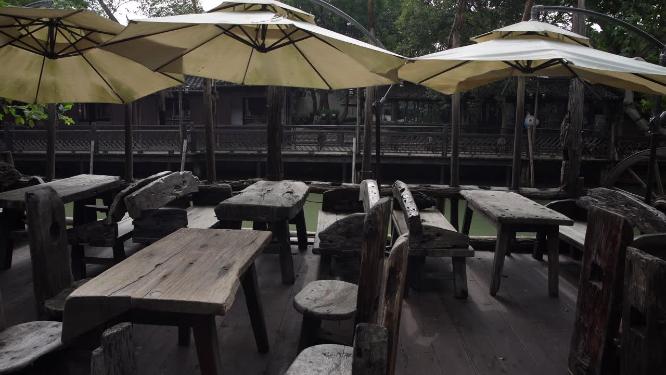 浙江嘉兴乌镇西栅酒吧一条街风景视频