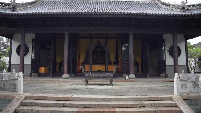 浙江嘉兴乌镇西栅乌将军庙风景视频.