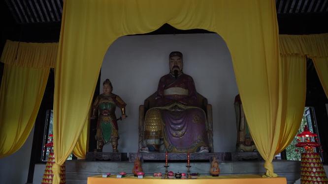 浙江嘉兴乌镇西栅乌将军庙风景视频.