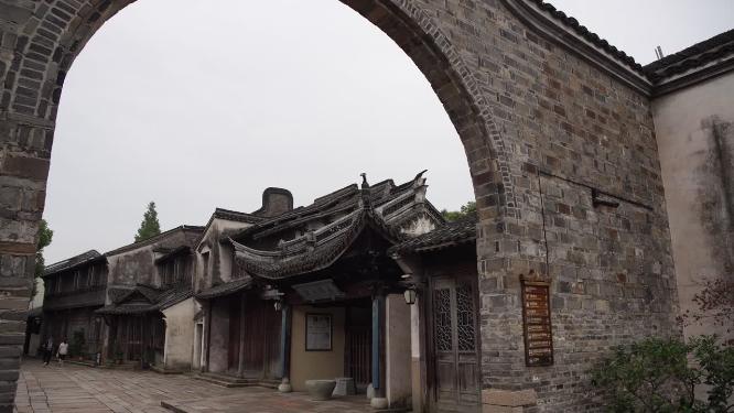 浙江嘉兴乌镇西栅乌将军庙风景视频.