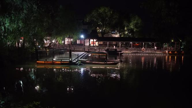 浙江嘉兴乌镇西栅夜景风景视频