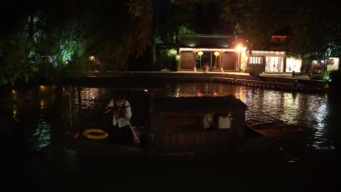 浙江嘉兴乌镇西栅夜景风景视频