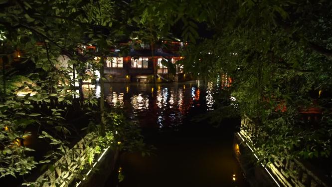 浙江嘉兴乌镇西栅夜景风景视频