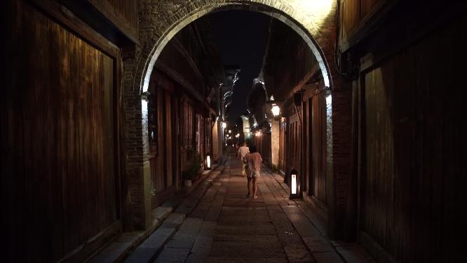 浙江嘉兴乌镇西栅夜景风景视频