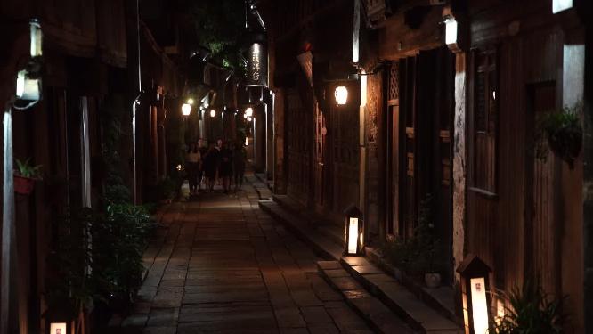 浙江嘉兴乌镇西栅夜景风景视频