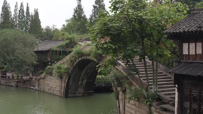 浙江嘉兴乌镇西栅古街道江南水乡视频