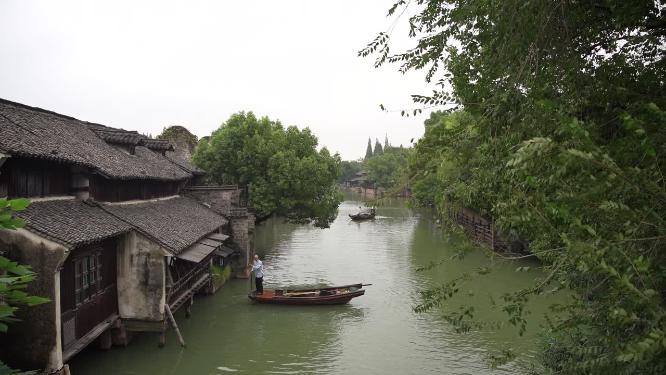 浙江嘉兴乌镇西栅古街道江南水乡视频