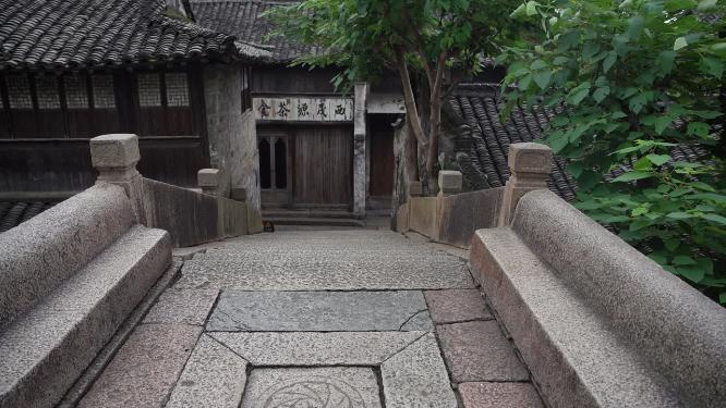 浙江嘉兴乌镇西栅江南水乡老桥水流视频