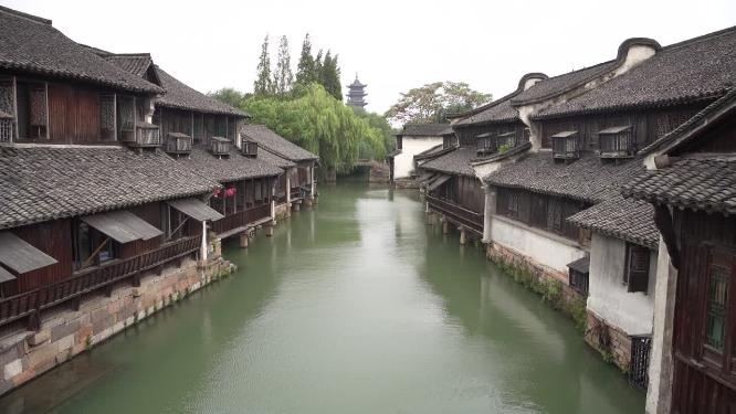 浙江嘉兴乌镇西栅古街道江南水乡视频