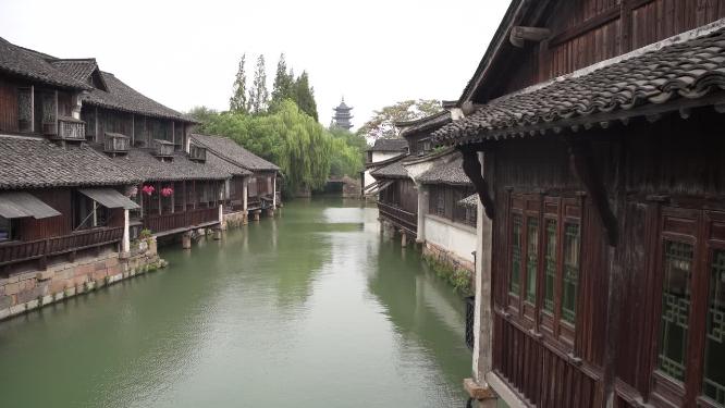 浙江嘉兴乌镇西栅古街道江南水乡视频