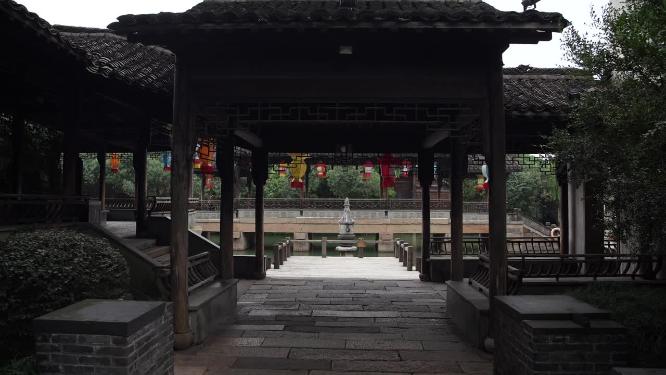 浙江嘉兴乌镇西栅昭明书院风景视频