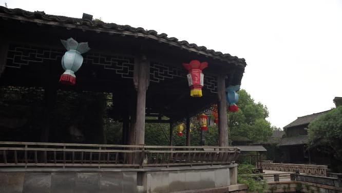 浙江嘉兴乌镇西栅昭明书院风景视频