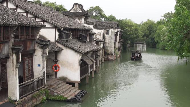 浙江嘉兴乌镇西栅古街道江南水乡视频