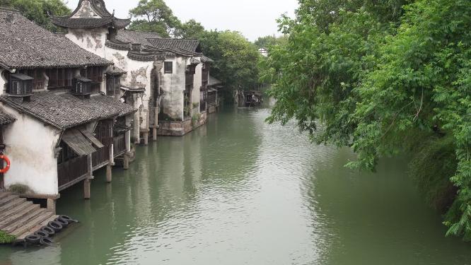 浙江嘉兴乌镇西栅古街道江南水乡视频