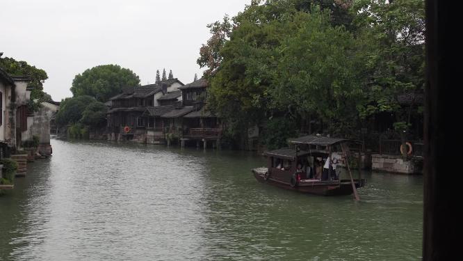 浙江嘉兴乌镇西栅古街道江南水乡视频