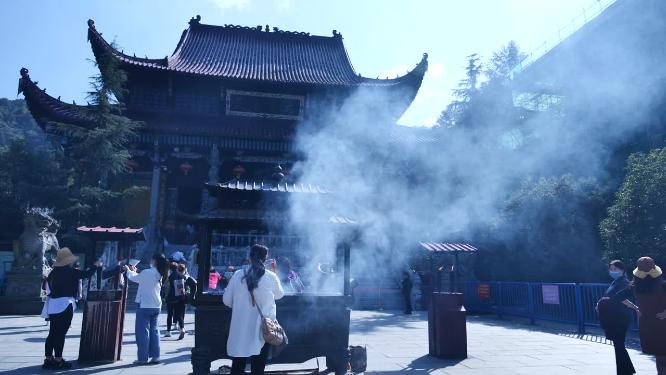 安徽池州九华山祗园禅寺视频素材