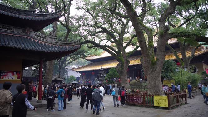 浙江普陀山普济寺禅院建筑实拍视频