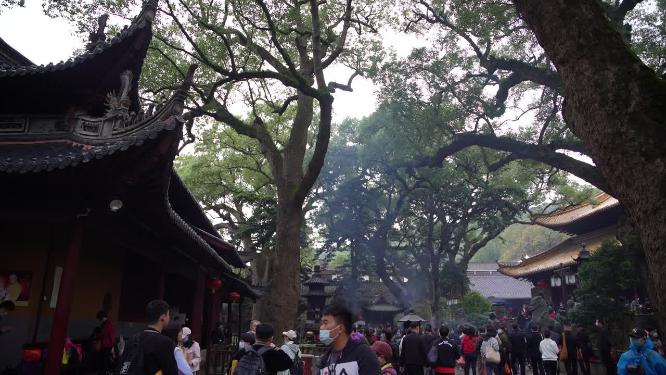 浙江普陀山普济寺禅院建筑实拍视频