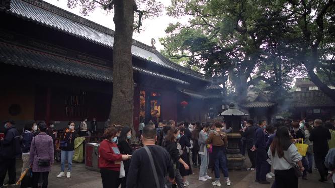浙江普陀山普济寺禅院建筑实拍视频
